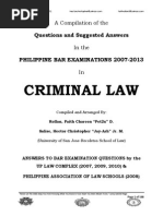 2007-2013 Criminal Law Philippine Bar Examination Questions and Suggested Answers (JayArhSals&Rollan)