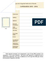 Ficha de Inscripción Catequesis 2015-16 La Vilavella