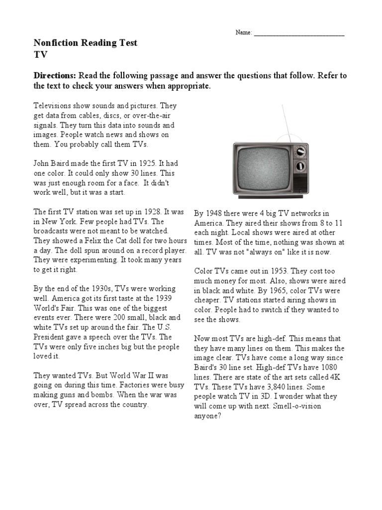 TV History for Young Readers | PDF | Television | Media Formats