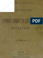 Introducere in Istoria Limbei Şi Literaturei Romîne Al. Philippide