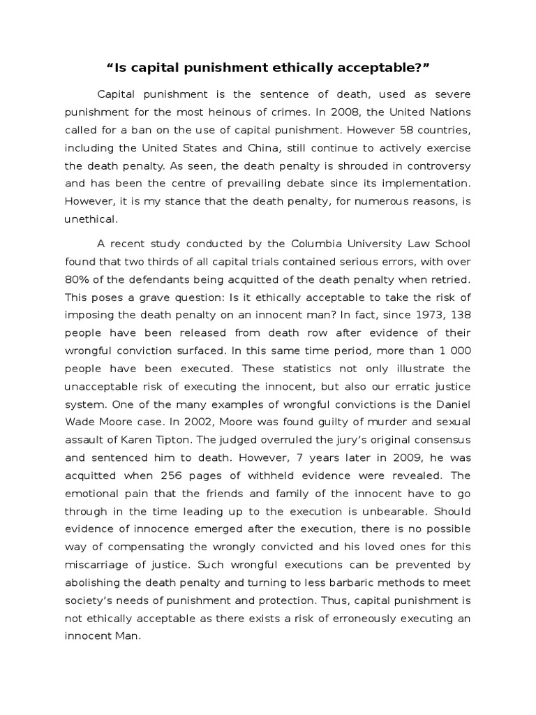 Persuasive Essay On Crime And Punishment