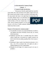 Use of Investment by Common People Chapter - I Investment by Common People Introduction