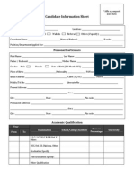 Candidate Information Form PDF