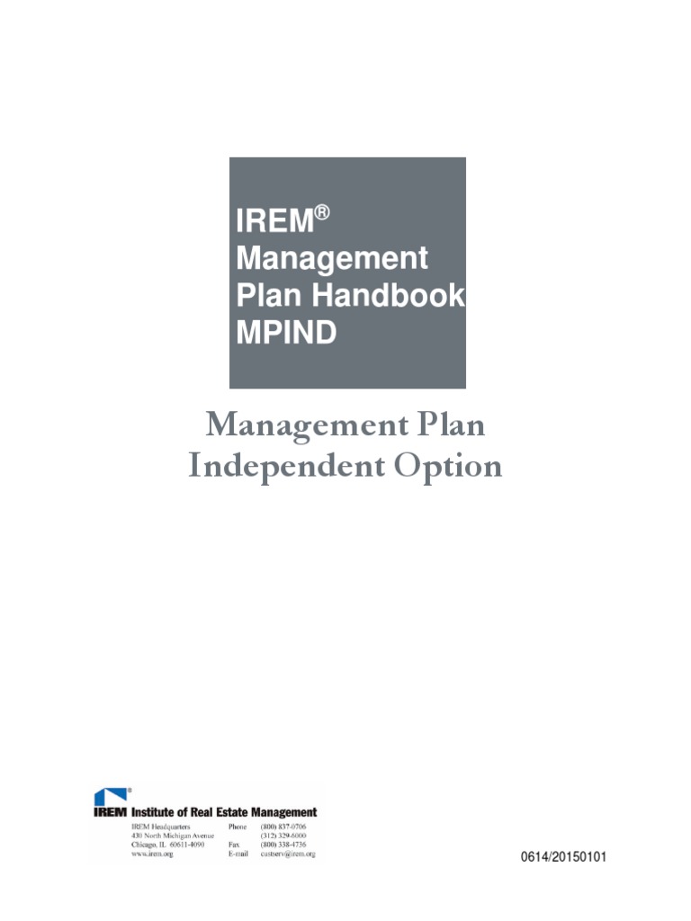 Management Plan Handbook PDF Property Management Employment