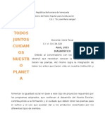 Planificacion Todos Juntos Cuidamos Nuestro Planeta