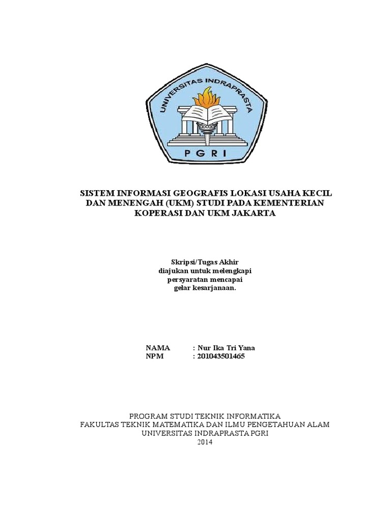 Cover Skripsi Teknik Informatika Unindra | PDF