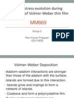 Tensile Stress Evolution During Deposition of Volmer-Weber Thin Film
