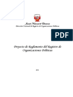 Proyecto de Reglamento Del Registro de Organizaciones Políticas 2015