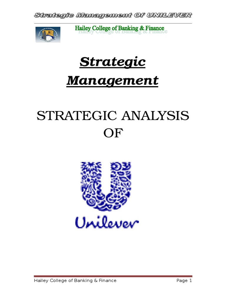 unilever strategic management assignment