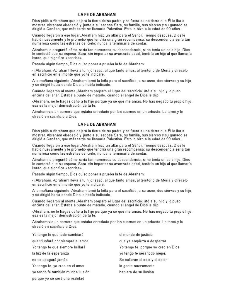 La Fe de Abraham | PDF | Abrahán | Sarah