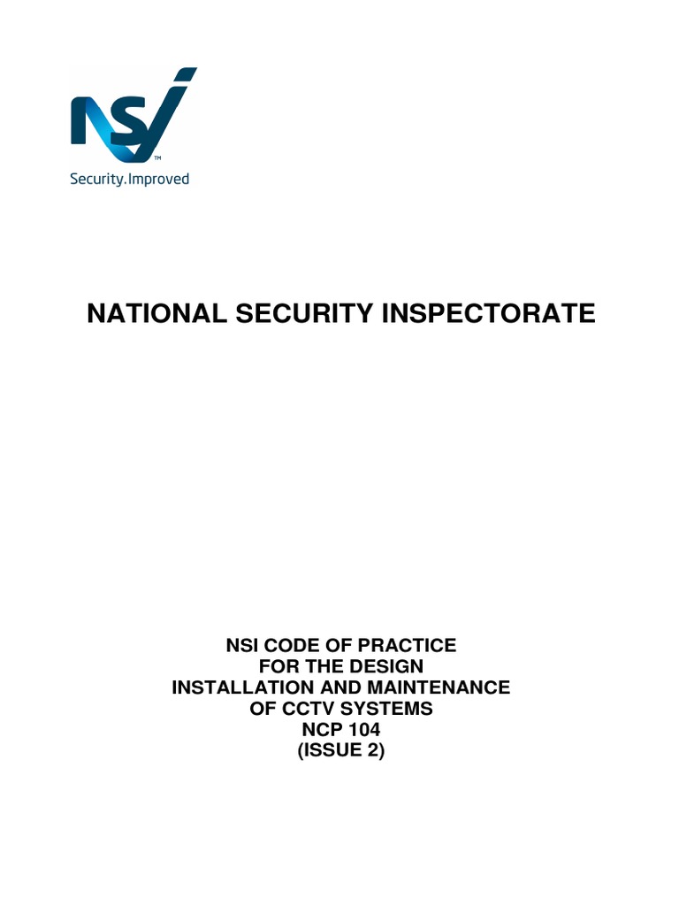 NCP 104 Code of Practice CCTV | PDF | Closed Circuit Television | Cable