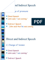 Direct and Indirect Speech: 1. Change of Pronouns