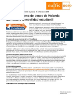 Boletin - Holland Scholarship - Nuevo Programa de Becas Para Estudiar en Holanda