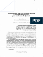 Magia Barroca Hoy. Interpretacion Literaria y Tradicion Demonologica Para Una Lectura de Quevedo