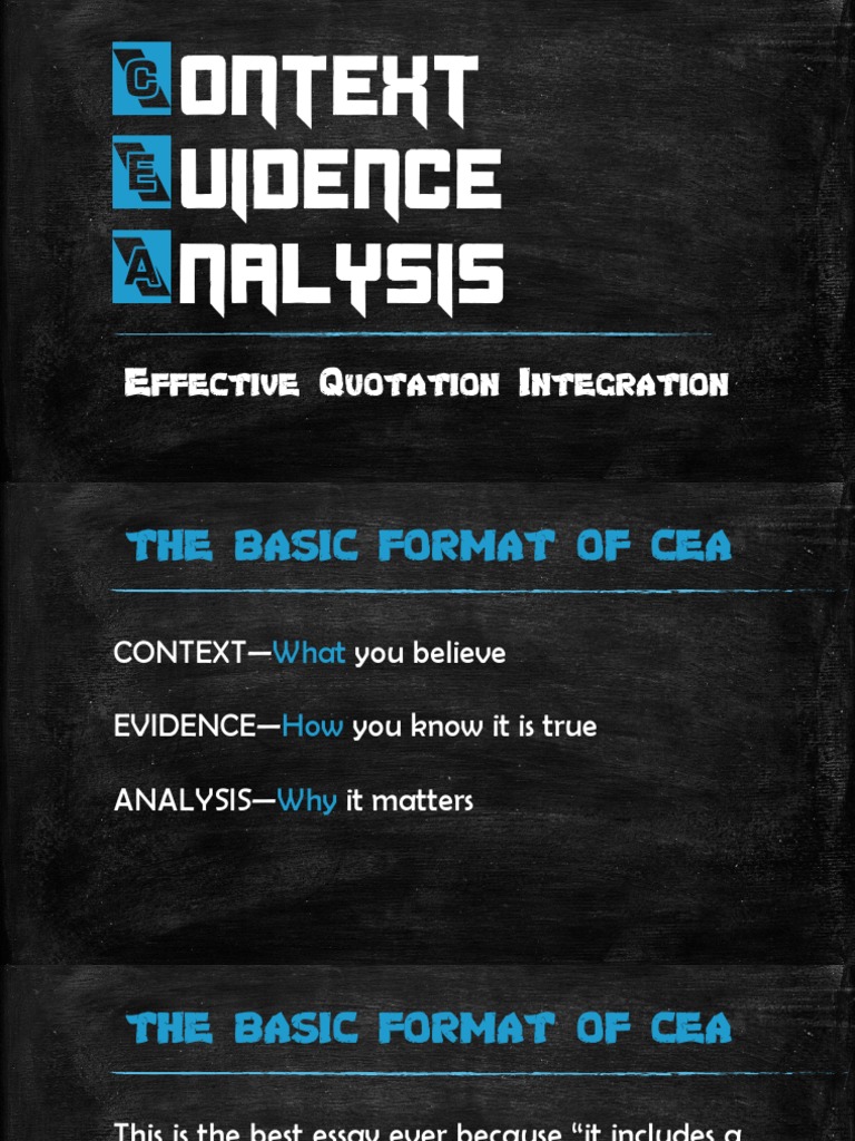 CEA Format: Context, Evidence, Analysis | PDF | Body Language | Human ...