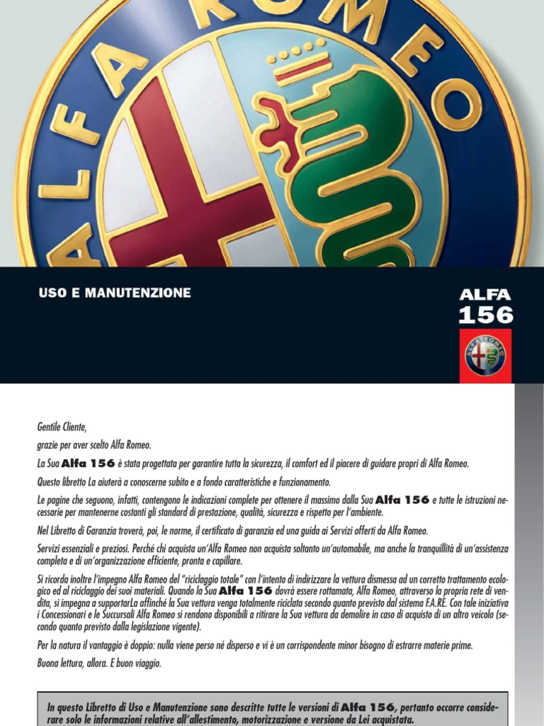 Tappetini Su Misura Set Completo Alfa Romeo 166 dal 1998 in poi
