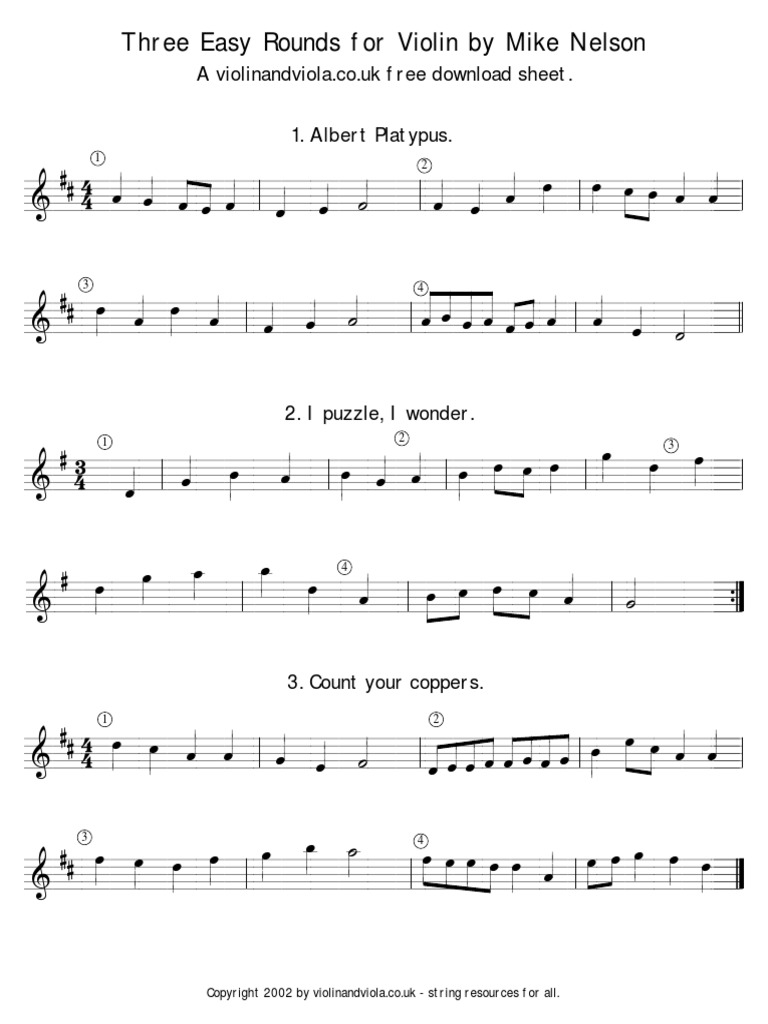 3 Easy Rounds For Violin | PDF