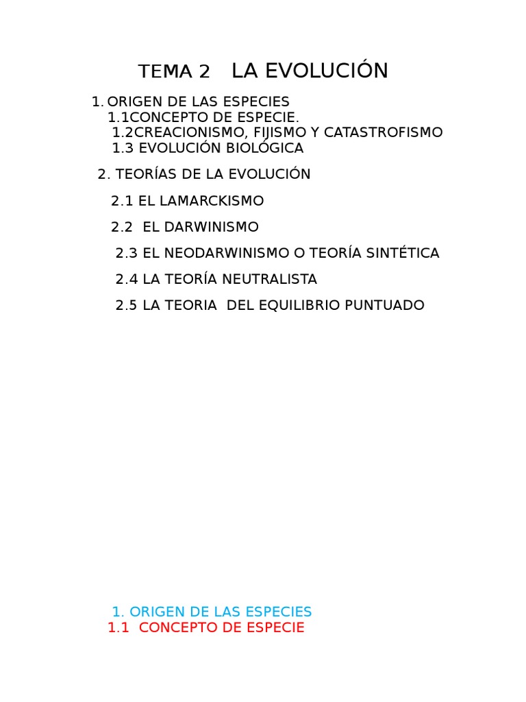 Teorías de la Evolución Biológica | PDF | Evolución | Seleccion natural