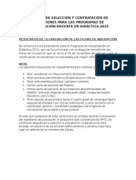 Proceso de Selección Y Contratación de Formadores para Los Programas de Actualización Docente en Didáctica 2015