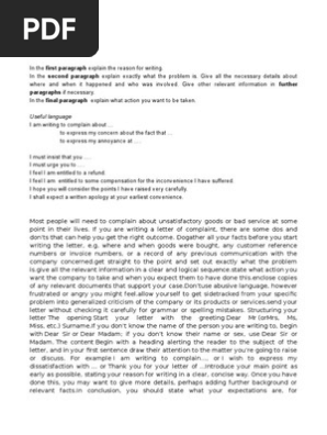 Complaint Letter