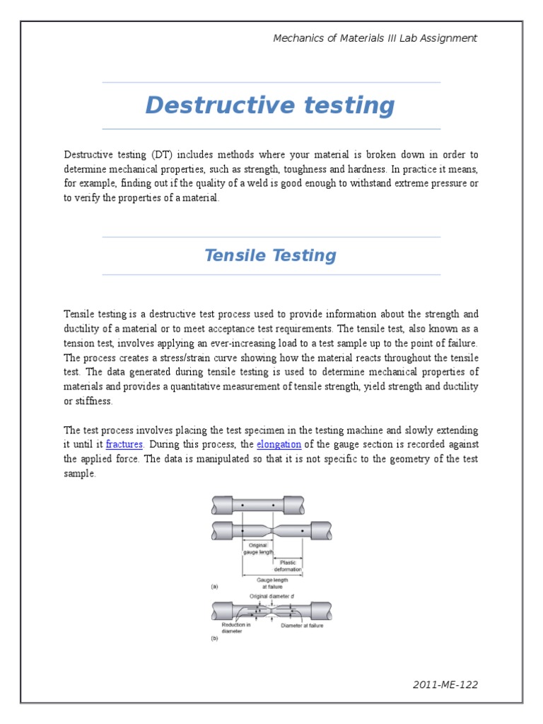 Destructive Testing 122 | PDF | Strength Of Materials | Hardness