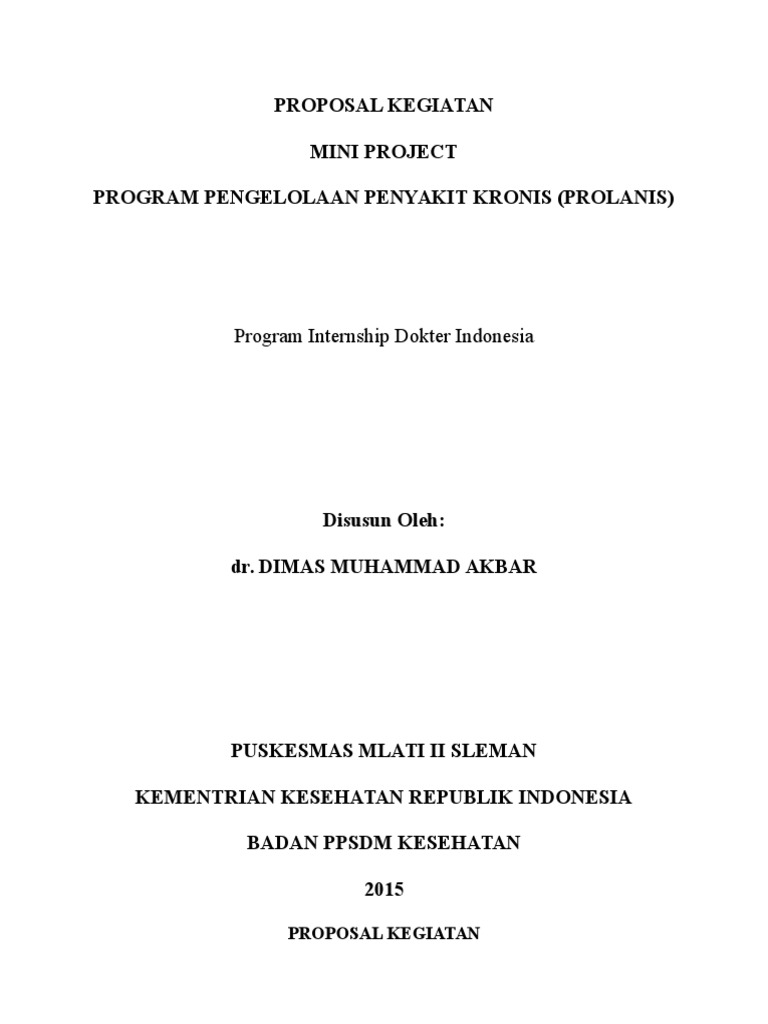 Proposal Kegiatan Prolanis