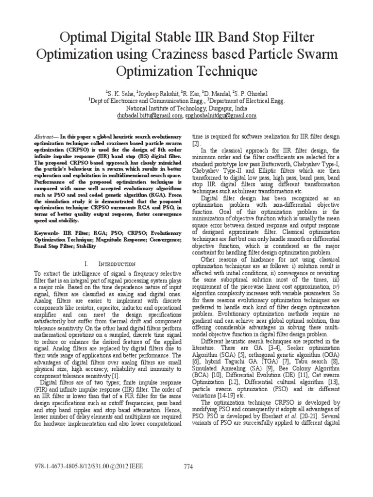 Digital Filter Optimization Experts | PDF