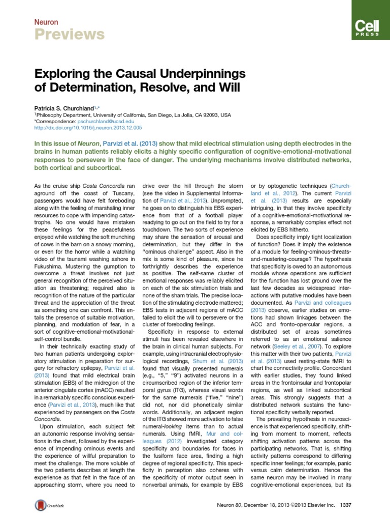 2013 - Exploring The Causal Underpinnings | PDF | Free Will | Causality