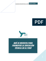 Que Se Necesita para Promover La Educación Técnica en El Perú. Asiste Perú