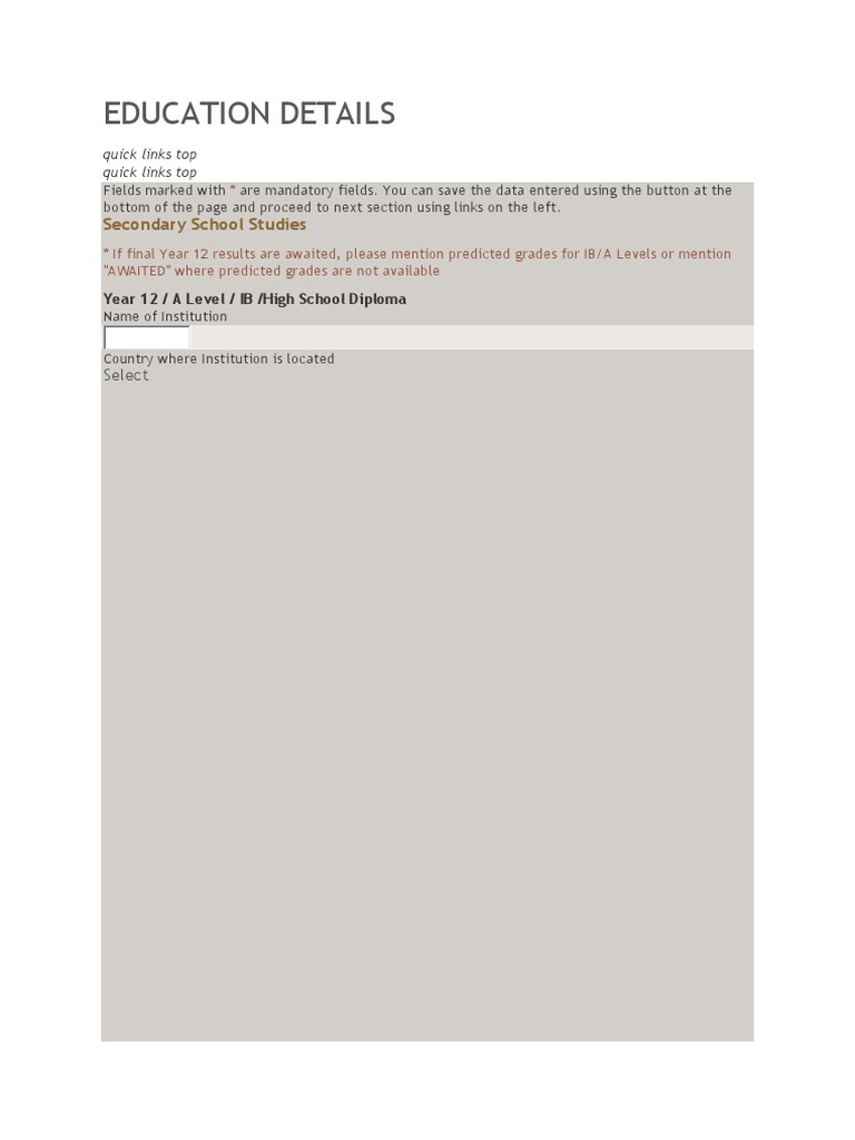 Student Education Form Guide | PDF | Sat | Grading (Education)