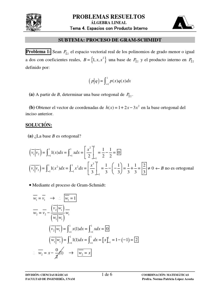 Gram Schmidt | PDF | Base (álgebra lineal) | Espacio vectorial