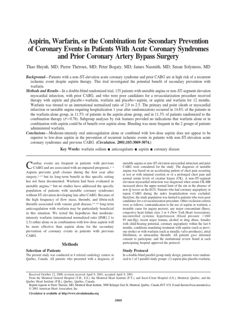 39+ Warfarin And Aspirin Can Be Used Together Pictures