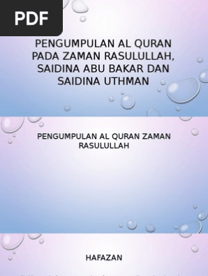 Pengumpulan Al Quran Pada Zaman Rasulullah Saidina Pdf