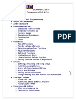 Unit 1 C Fundamentals and Programming Why C in Embedded ANSI Standard Fundamentals of C