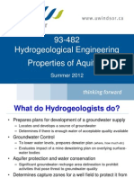 93-482 Hydrogeological Engineering Properties of Aquifers: Summer 2012