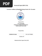 Research (Paper ( (BUS (530) (: Economic Conditions of Bangladesh During October 2013-December 2013