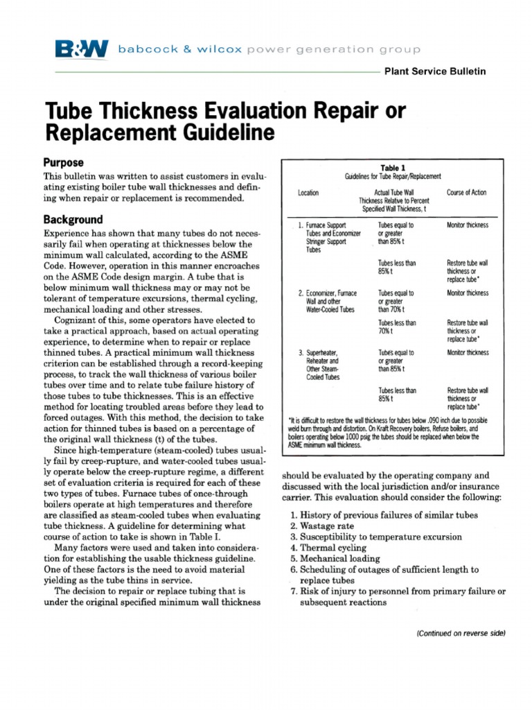 Tube Replacement Guide Lines PDF | PDF