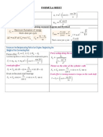 Turning Moment Diagram and Flywheel: Formula Sheet