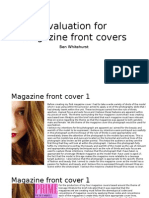 Evaluation For Magazine Front Covers