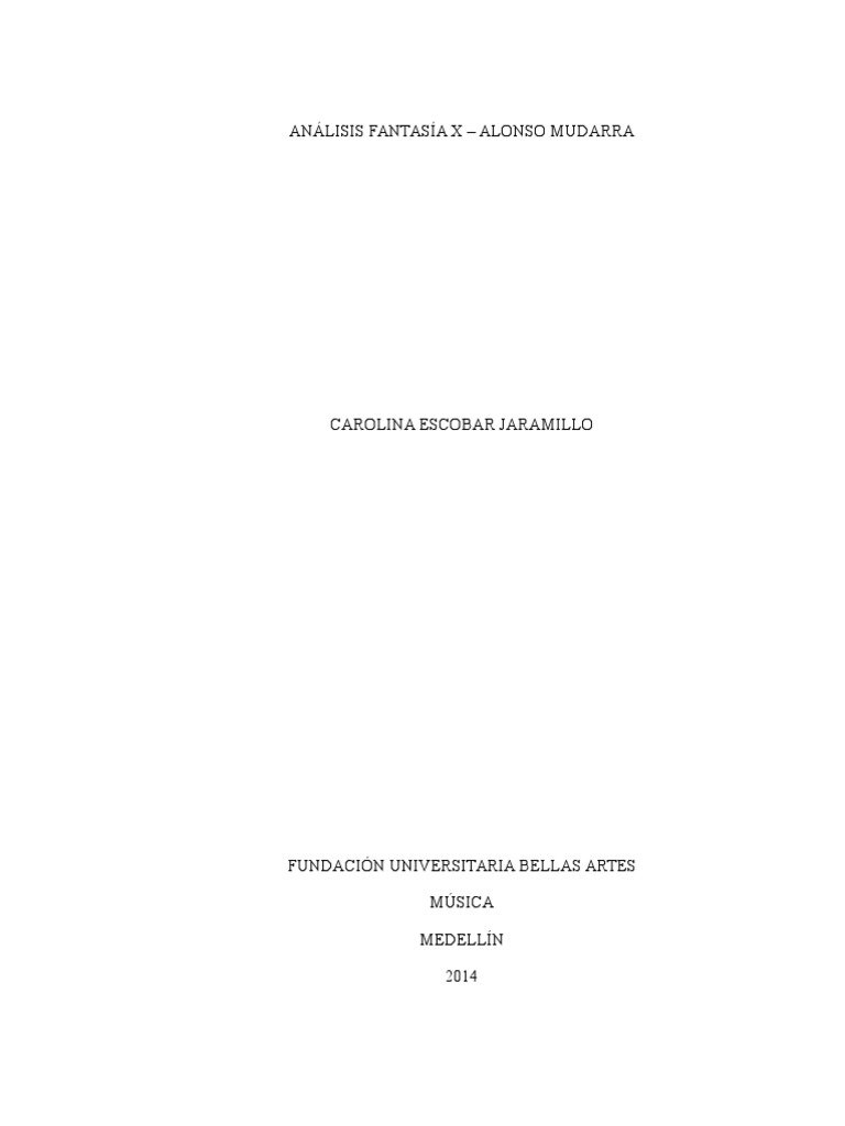 Análisis Fantasía X Mudarra PDF