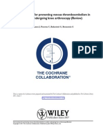 Interventions For Preventing Venous Thromboembolism in Adults Undergoing Knee Arthroscopy (Review)