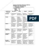 Rubrica de Evaluacion Triptico