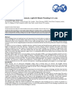 A Case Study of High-Pressure, Light-Oil Steam Flooding in A Low-Permeability Reservoir