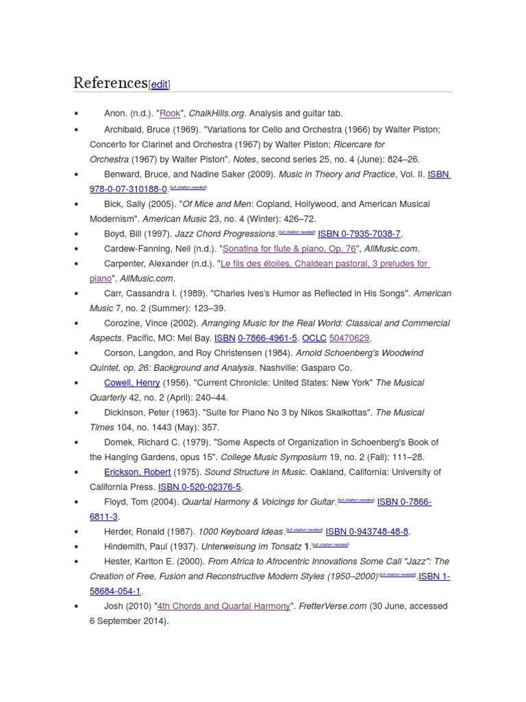 Music References and Analysis Sources | PDF | Harmony | Music Theory