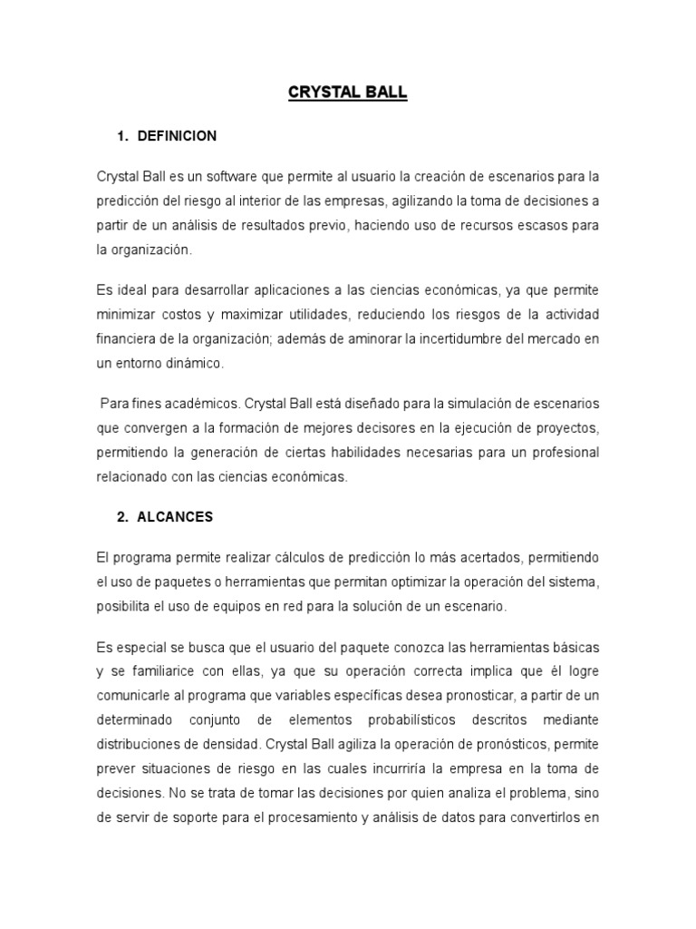 Software Crystal Ball: Predicción de Riesgos | PDF | Windows XP | Toma ...