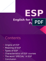 Esp English for specific purposes Class1