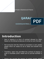 Ijarah: Sahariah Rules in Business and Finance