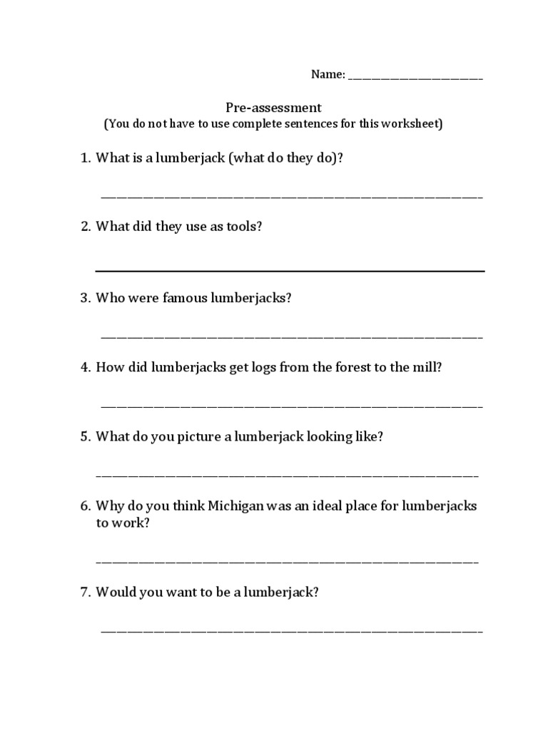 Pre Assessment | PDF