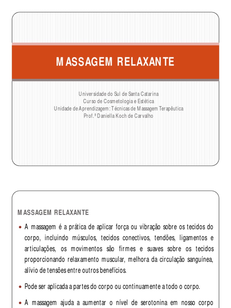 Massagem Relaxante | PDF | Massagem | Anatomia dos primatas