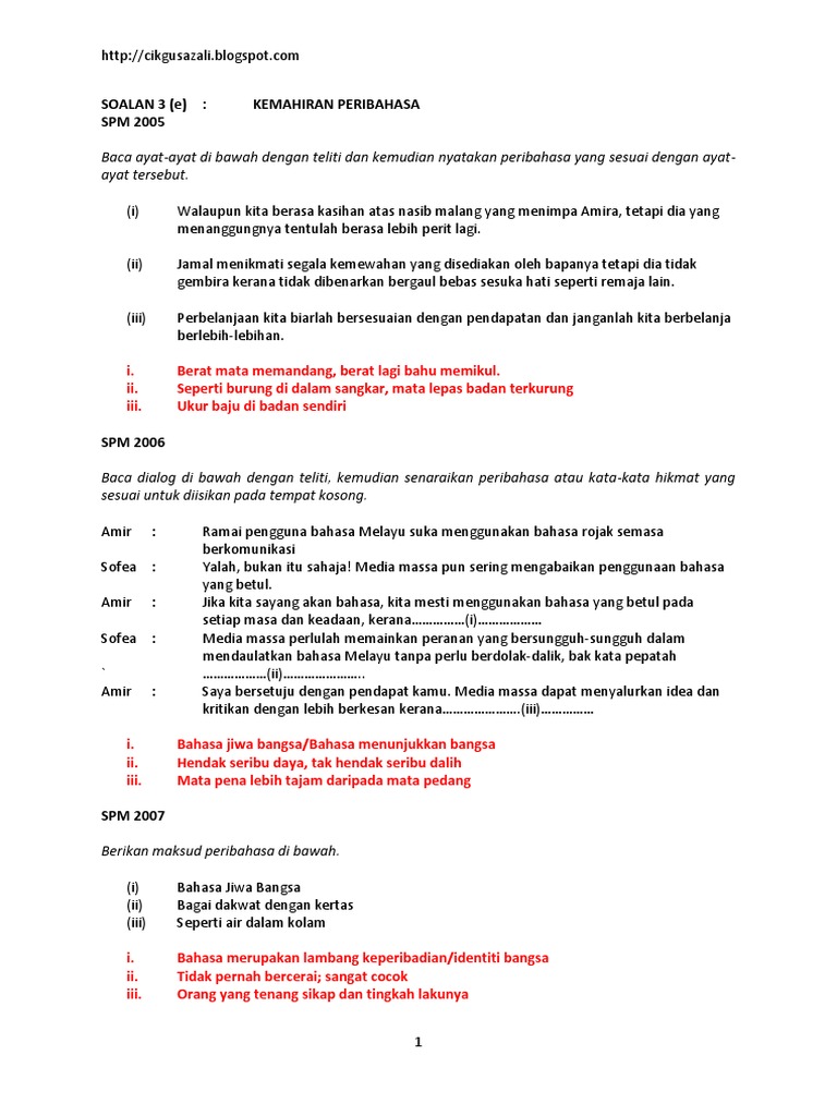 Kompilasi Soalan Spm 3e Jawapan Pdf